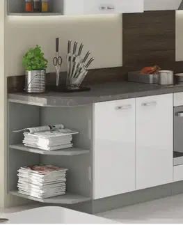 Kuchynské dolné skrinky KONDELA PD pracovná doska, hrúbka 2,8 cm metalic brown sivá
