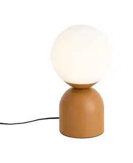 Stolné lampy Hotel Chic Stolná lampa oranžová s opálovým sklom - Pallon Trend