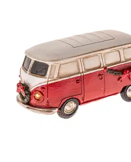 Vianočné dekorácie Polyresinové svietiace autíčko Busík, 11,5 cm