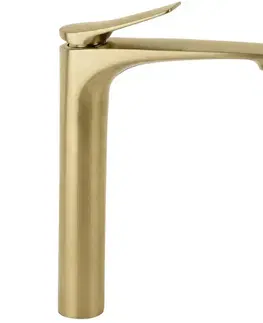 Kúpeľňové batérie REA - Umývadlová batéria PREMIUM Vision Brush Gold vysoká REA-B6731