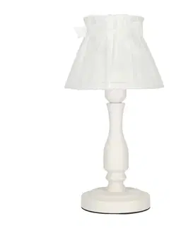 Stolové lampy Nočná stolová lampa s bielym organzovým tienidlom 40W E27 Zefir