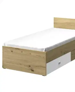 Jednolôžkové postele Posteľ Nero 14  – Biely Mat
