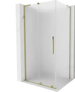Sprchovacie kúty MEXEN/S - Velar L sprchovací kút, posuvné dvere 90 x 70, dekor, zlato 871-090-070-33-50