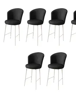 Barové stoličky Bar Stool Set (6 Pieces) Fora - Black, White