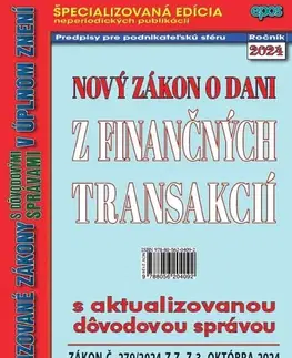 Zákony, zbierky zákonov Novelizovaný zákon o dani z príjmov 21/2024