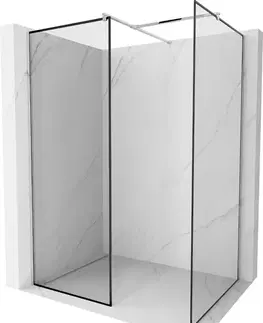 Sprchové dvere MEXEN/S - Kioto Sprchová zástena Walk-in 110 x 110, čierny vzor, chróm 800-110-202-01-70-110