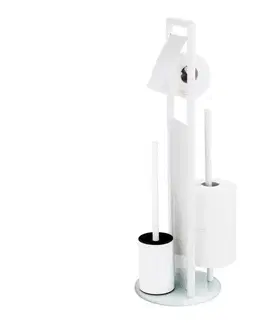 Svietidlá WENKO 24983800 - WC súprava RAVINA 20x70 cm nerez/biela 24983800