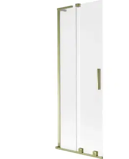 Sprchové dvere MEXEN/S - Velar L dvojkrídlová posuvná vaňová zástena 70 x 150, dekor, zlatá 896-070-003-31-50