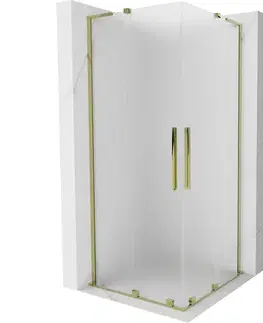 Sprchovacie kúty MEXEN/S - Velar L Duo sprchovací kút, posuvné dvere 80 x 80, dekor, zlato 871-080-080-02-33-50