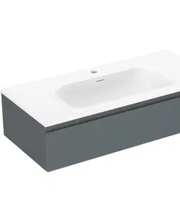 Kúpeľňový nábytok MEXEN/S - Orio kúpeľňová skrinka 100 cm s umývadlom Vela, 1 šuplík, grafit mat/biela mat 91A10-10023-1-BF66-W23M01