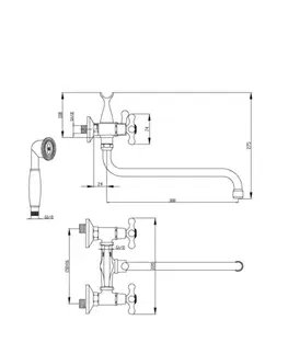 Kúpeľňové batérie INVENA - Vaňová batéria ROMA, 30cm, otočný výtok typu S BW-24-00S-L