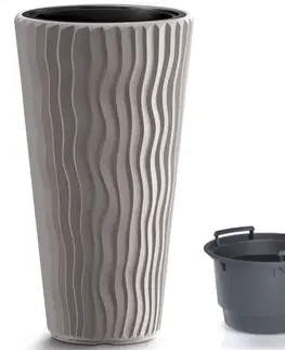 Kvetináče a truhlíky NABBI DPSP400 vysoký plastový kvetináč 39 cm mocca