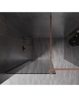 Sprchové dvere MEXEN/S - Kyoto-X Sprchová zástena WALK-IN 90 x 80, transparent 10 mm, meď kartáčovaná 800-090-202-65-00-080-X