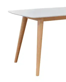 Jedálenské stoly CROW jedálenský stôl 150x90, biela / buk