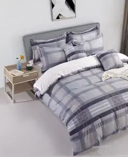 Obliečky 3 dielne obliečky Krepové polycotton Olivia modrá 200x140cm+90x70cm TiaHome