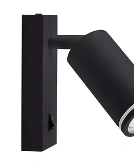 Svietidlá  Nástenné bodové svietidlo s vypínačom 1xGU10/35W/230V čierna 10294
