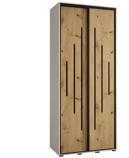Šatníkové skrine Skriňa 45 Canaris 12 110 biela/artisan/čierna
