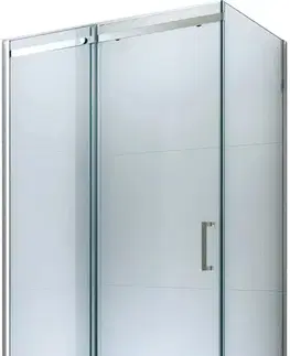 Vane MEXEN/S - Omega sprchovací kút posuvný 130x80, sklo transparent, chrom + vanička 825-130-080-01-00-4010