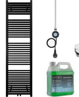 Doplnky do kúpeľne CERANO - Kúpeľňový elektrický radiátorový set Lincoln - WIFI - 600W - čierna matná - 1800x500 mm CER-680543