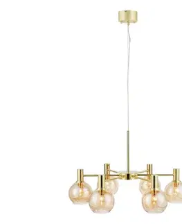 Svietidlá Markslöjd 109153 - Závesný luster na lanku AMBRA 6xE14/40W/230V zlatá/dymovo-béžová 109153