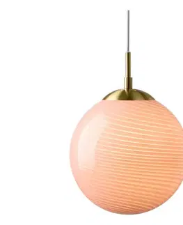 Svietidlá Halo Design 748488 - Závesný luster na lanku CANDY 1xE27/25W/230V pr. 25 cm ružová/mosadz 748488