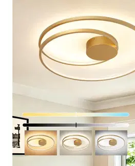 Svietidlá BRILAGI- LED stmievateľné stropné svietidlo TWISTER LED/75W/230V pr. 70 cm zlaté + diaľkové ovládanie BRI495