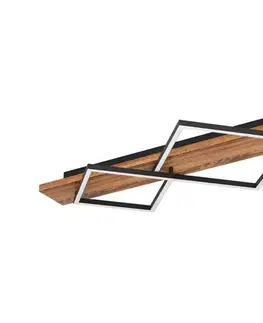 Svietidlá Eglo 901935 - LED stropné svietidlo BOYA LED/13W/230V + LED/15W čierna/hnedá 901935