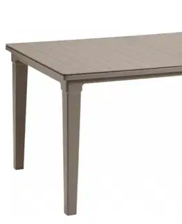 Záhradné plastové zostavy Elvisia Záhradný set HAZEL 6 + 1 | cappuccino/grafit