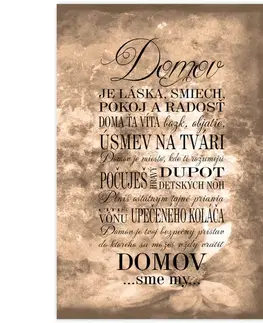 Obrazy s textom Obraz s textom v ráme - Domov sme my, Hnedá slnečnica