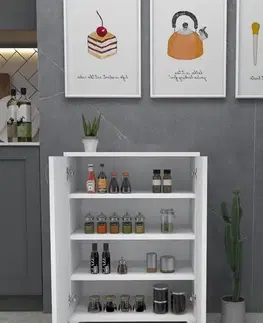 Komody a skrinky DEKOR multifunkčná komoda, biela 