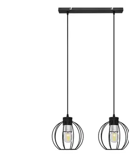 Svietidlá  Luster na lanku STARLIGHT 2xE27/15W/230V čierna/strieborná W-L 1399/2 BK+CH