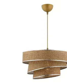 Svietidlá  Luster na lane COUPER 1xE27/60W/230V hnedá/lesklý chróm 390FLH2417