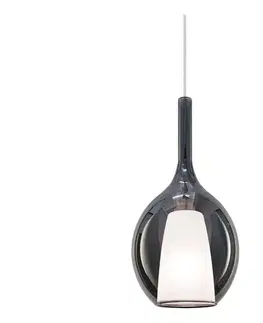 Svietidlá Ideal Lux - Závesné svietidlo na lanku KALIQUE 1xE27/42W/230V priemer 18 cm dymovo-čierna 359984