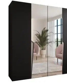 Šatníkové skrine Skriňa Piano 2-200 čierna/kašmír