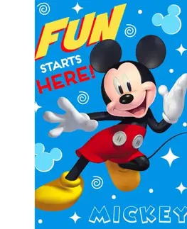 Deky Deka detská flecee Mickey Mouse modrá 140x100cm Faro Tiahome