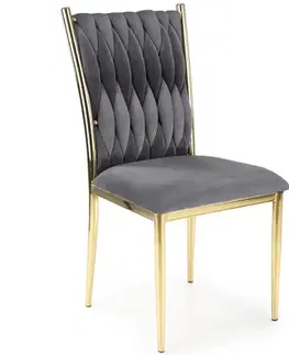 Čalúnené stoličky Stolička K436 Velvet/Chrome Šedá/Zlatý