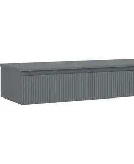Kúpeľňový nábytok MEXEN/S - Rivel kúpeľňová skrinka pod umývadlo 120 cm s doskou, 1 šuplík, reliéf, grafit mat 91A20-12023-1-BFC66