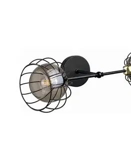 Svietidlá Keter Lighting Nástenné svietidlo SOLO BLACK 2xE27/60W/230V čierna/zlatá 1489