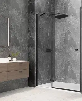 Sprchovacie kúty POLYSAN - GLOBE BLACK sprchové dvere do niky 900, číre sklo, ľavá GB1090LB