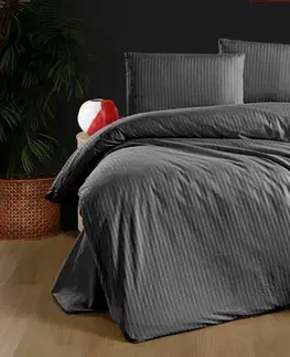 Obliečky Obliečky damaškové tmavo sivé 200x140cm+90x70cm TiaHome