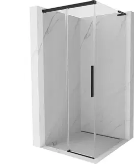 Sprchovacie kúty MEXEN/S - Rox L sprchovací kút posuvný 100 x 100, transparent, čierna 8C2L-100-100-70-00