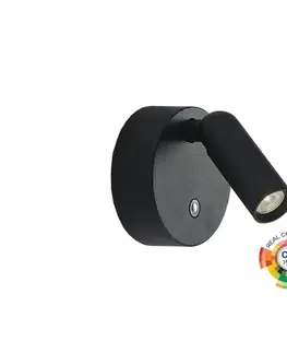 Svietidlá Ideal Lux - LED stmievateľné nabíjacie nástenné bodové svietidlo BEAN LED/3W/5V CRI 95 čierna 350240