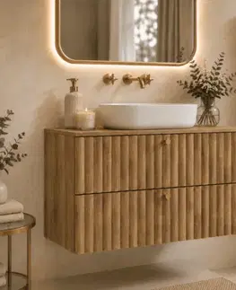 Skrinky do kúpeľne Elvisia Závesná skrinka do kúpeľne BELLO Oak craft
