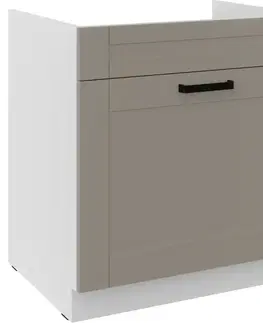 Kuchynské skrinky stojace Kuchynská skrinka Luna claygrey/biely 80ZL 1S BB