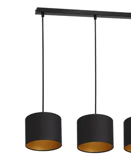 Svietidlá  Luster na lanku ARDEN 3xE27/60W/230V čierna/zlatá 3493