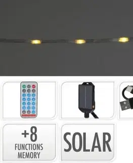 Záhradné lampy Kinekus Svetlo 480 LED reťaz teplé biele solárne s časovačom, s funkciami