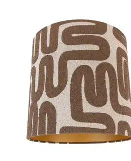 Tienidlo na lampu Látkové tienidlo hnedé s béžovými pruhmi 40/40/40