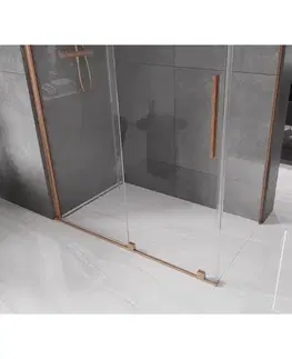 Sprchovacie kúty MEXEN/S - Velár sprchovací kút 160 x 70, transparent, kartáčovaná meď 871-160-070-01-65