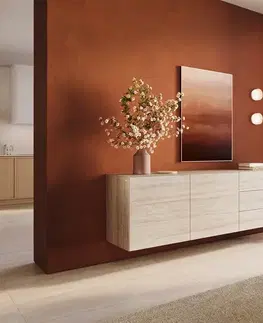 Komody DELIFE Komoda Cuor 180 cm keramika Laminam® Travertino Bianco krémovo biela 2 dvierka 3 zásuvky závesná