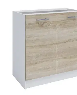 Kuchynské dolné skrinky KONDELA Fabiana S-80 dolná kuchynská skrinka dub sonoma / biela